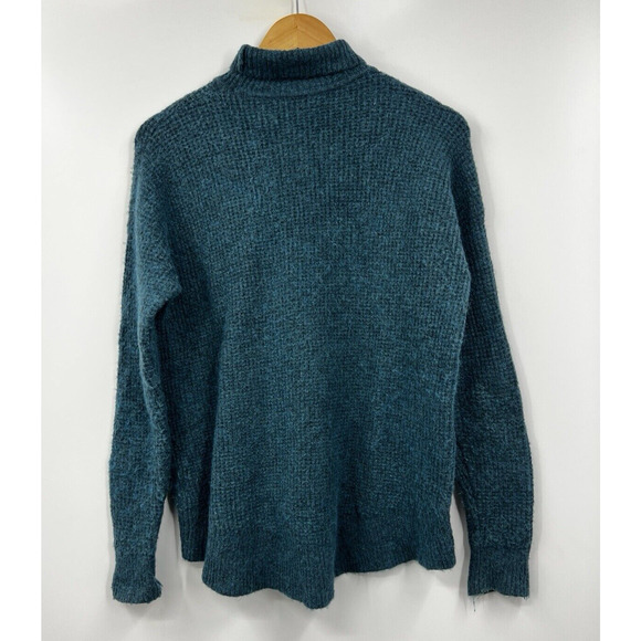 Madewell Sweater‎ Womens Wafflestitch Turtleneck Wool Alpaca Blue Size Medium - Picture 5 of 7
